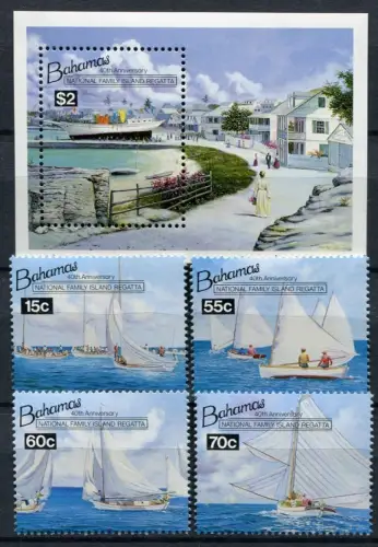 Bahamas 1994 Segelschiffe Regatta Sailing Ships 834-837 Block 73 MNH