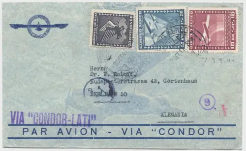 LATI 1941 Chile Brief Valparaiso 9.9.41 Rom Berlin Zensurstempel / 1918