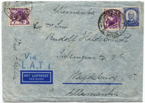LATI 1940 Brasilien Brief 11.4.40 Sao Paulo Magdeburg OKW Zensur / 1923