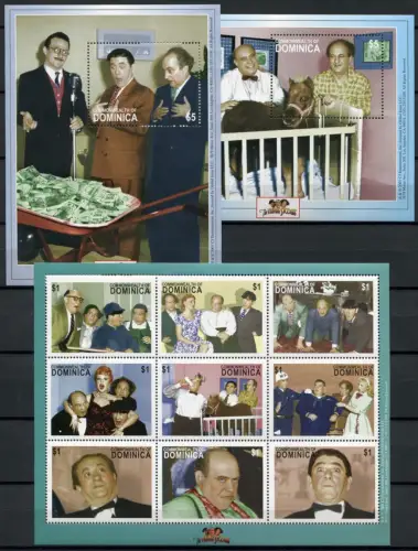 Dominica 2001 Three Stooges Film TV-Serie Kino 3223-3231 Block 443-444 MNH