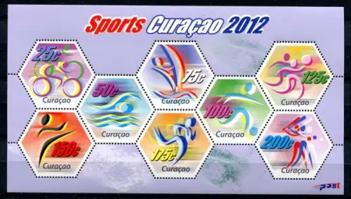Curacao 2012 Sport Sports Piktogramme Radsport Segeln Schwimmen Block MNH
