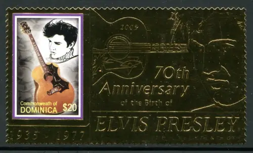 Dominica 2005 Elvis Presley Musik Sänger Music Singer Gold 3670 Postfrisch MNH