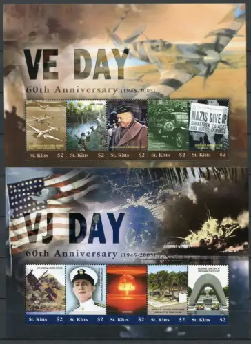 St. Kitts 2005 2. Weltkrieg Militär Atombombe Eisenhower 869-878 Postfrisch MNH