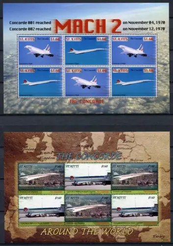 St. Kitts 2007 Concorde Flugzeuge Aircraft Airplanes 1003-1006 Postfrisch MNH