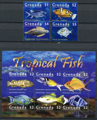 Grenada Grenadinen 2009 Fische Fishes Poissons Pesci Meerestiere 4462-4471 MNH