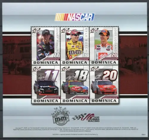 Dominica 2010 Nascar Automotorsport Motorsport Rennsport 4037-4042 MNH