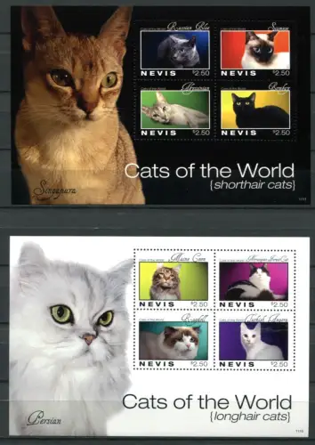 Nevis 2011 Katzen Cats Haustiere 2553-2560 Kleinbögen Postfrisch MNH