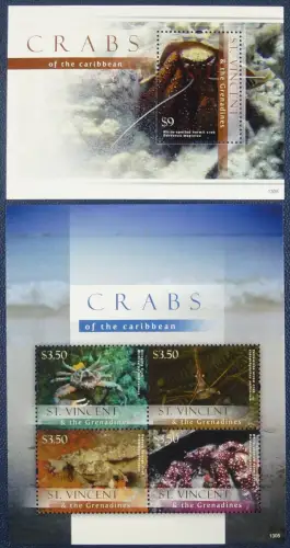 St. Vincent 2012 Krabben Crabs Meerestiere Marine Life 7124-7128 Block 732 MNH