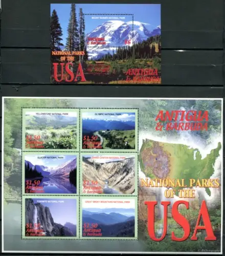 Antigua 2006 Nationalparks USA Berge Landschaften 4321-4326 Block 623 MNH