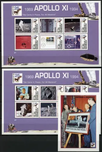Antigua 1994 Raumfahrt Space 1. Mondlandung Weltraum 2035-2046 Block 300 MNH