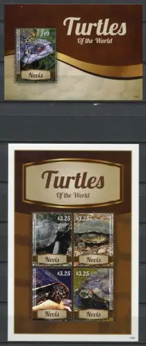 Nevis 2013 Schildkröten Turtles Reptilien Reptiles Meerestiere Postfrisch MNH