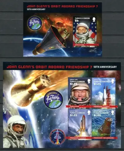 Turks und Caicos 2012 John Glenn Raumfahrt Weltraum Space 1910-1913 Block 244