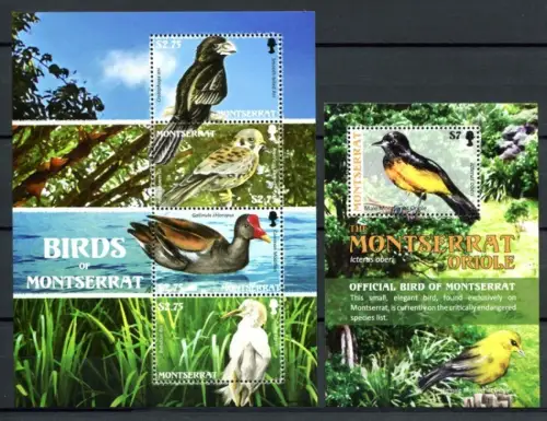 Montserrat 2009 Vögel Birds Ente Wasservögel 1461-1464 Block 126 Postfrisch MNH