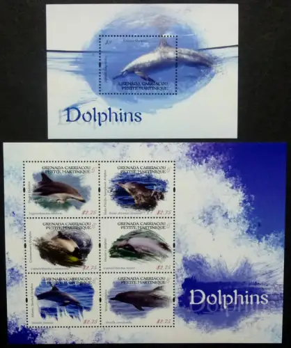 Grenada Grenadinen 2013 Delphine Dolphins Meerestiere 4788-4793 Block 668 MNH