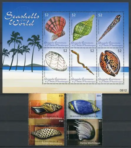 Grenada Grenadinen 2009 Muscheln Shells Meerestiere Meeresleben 4472-4481 MNH