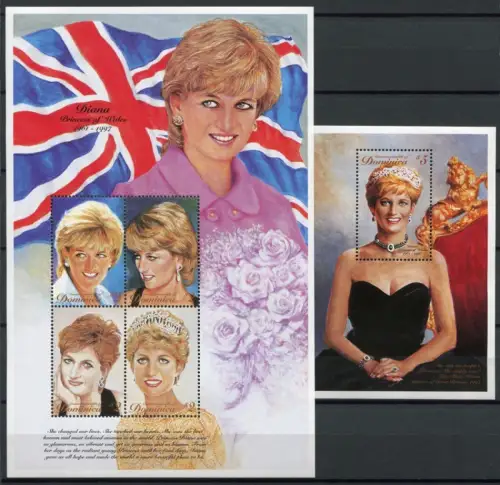 Dominica 1997 Lady Diana Royalty Flagge Flag 2435-2438 Block 346 Postfrisch MNH