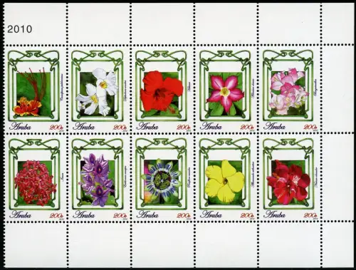 Aruba 2010 Blüten Blumen Pflanzen Wüstenrose Oleander 503-512 MNH