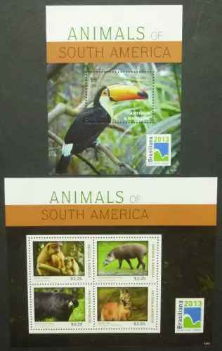 Antigua 2013 Tiere Tukan Affen Bär Wolf Tapir Bear Wulf 5124-5217 Block 717 MNH