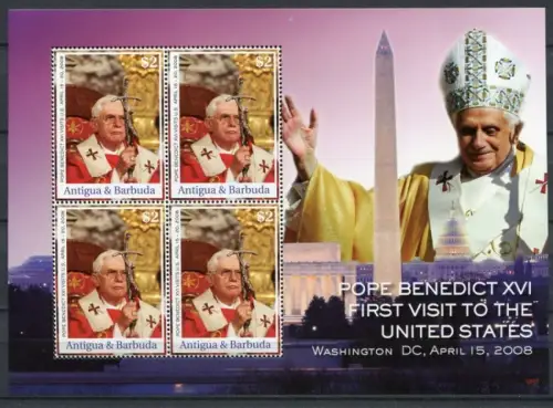 Antigua 2008 Papst Benedikt Pope Benedict 4582 Kleinbogen Postfrisch MNH