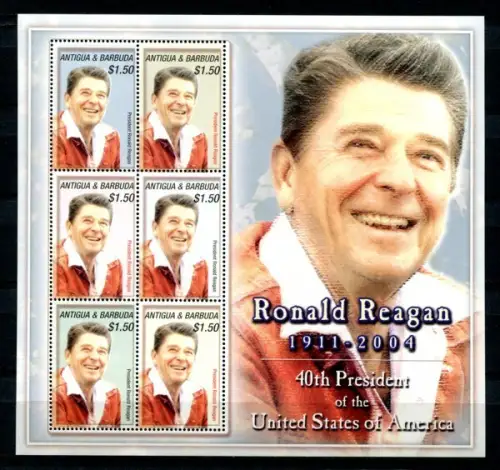 Antigua 2005 Ronald Reagan US-Präsident Politike 4276-4277 Kleinbogen MNH