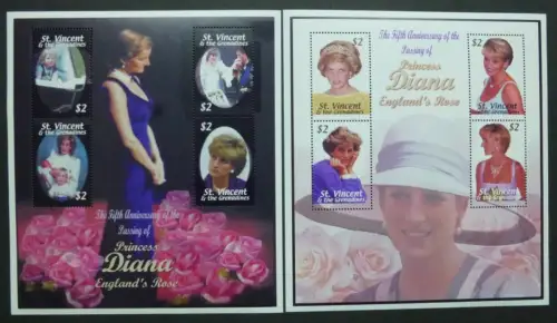 St. Vincent 2003 Lady Diana Royalty Britisches Königshaus 5831-5838 MNH