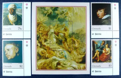 Grenada 1996 Gemälde Paintings Rubens Kunst Art 3139-3142 Block 418 MNH