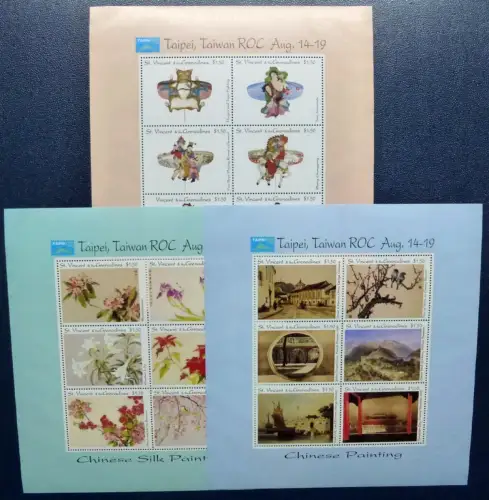 St. Vincent 1993 Gemälde Paintings Seidenmalerei Art Kunst 2542-2559 MNH