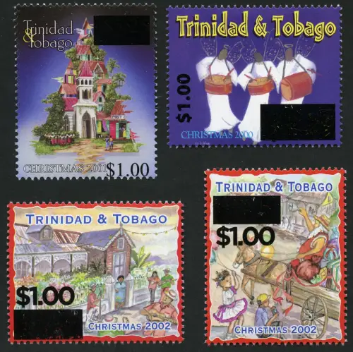 Trinidad & Tobago 2016 Weihnachten Aufdrucke Freimarken Provisorien MNH