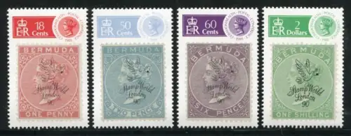 Bermuda 1990 Philatelie Briefmarken LONDON Briefmarkenausstellung 577-580 MNH