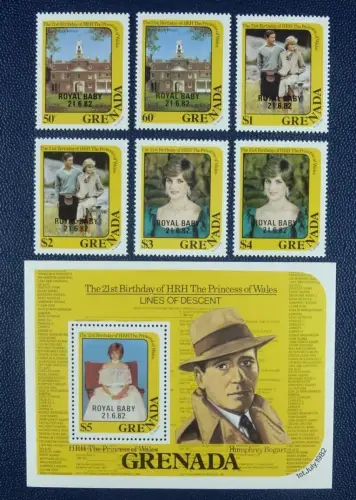 Grenada 1982 Lady Diana Prinz William Royalty 1177-1182 Block 109 Postfrisch MNH