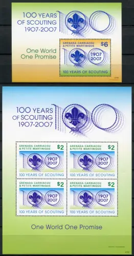 Grenada Grenadinen 2007 Pfadfinder Scouts Embleme 4311 + Block 613 MNH