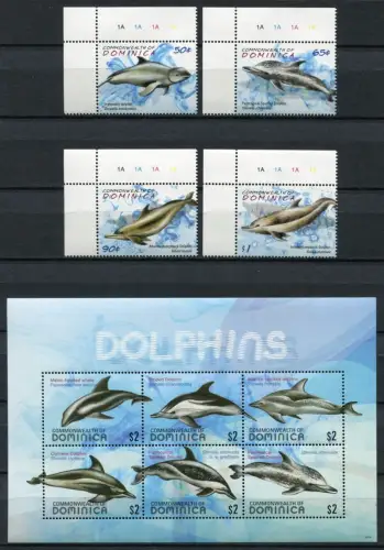 Dominica 2009 Delphine Dolphins Meerestiere Meeresleben 3977-3986 MNH