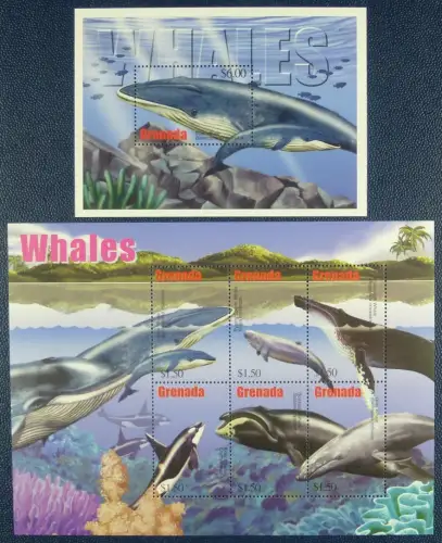 Grenada 2002 Wale Whales Meerestiere 5085-5090 Block 687 Postfrisch MNH