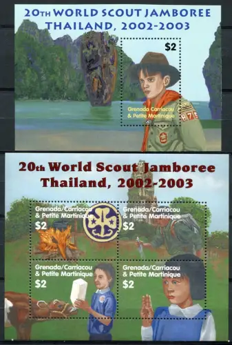Grenada Grenadinen 2002 Pfadfinder Scouts 3775-3778 + Block 548 MNH