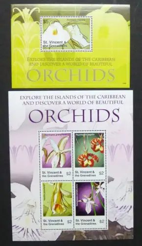 St. Vincent 2007 Orchideen Orchids Blumen Blüten Flowers 6366-6369 Block 676 MNH
