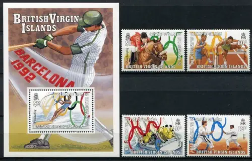 Jungferninseln Virgin Isl. 1990 Olympiade Olympics Barcelona 702-705 Block 66 