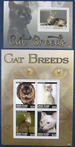 St. Vincent Union 2013 Katzen Cats Pets Haustiere 649-652 Block 45 MNH