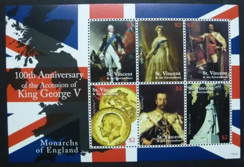 St. Vincent 2010 König Georg V. Gemälde Paintings Royalty 6795-6800 MNH