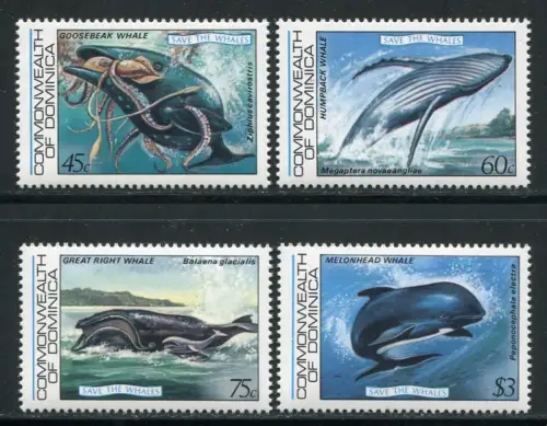Dominica 1983 Wale Whales Meerestiere Meeressäugetiere 805-808 Postfrisch MNH