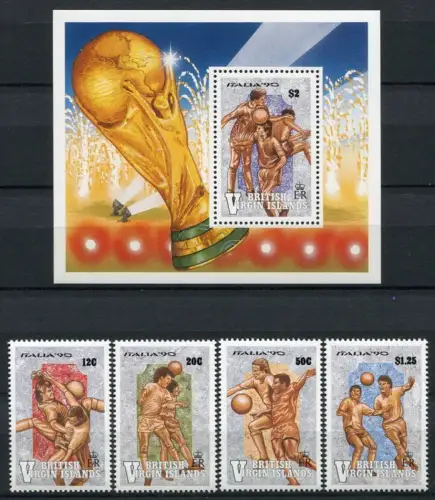 Jungferninseln Virgin Isl. 1990 Fußball WM World Cup Soccer 697-700 + Bl.65 MNH