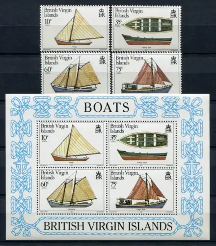 Jungferninseln Virgin Isl. 1984 Schiffe Boote Boats Ships 490-493 Block 22 MNH
