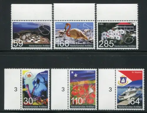 Niederländische Antillen 2009 Inseln Schiff Vogel Architektur Bird 1713-1718 MNH