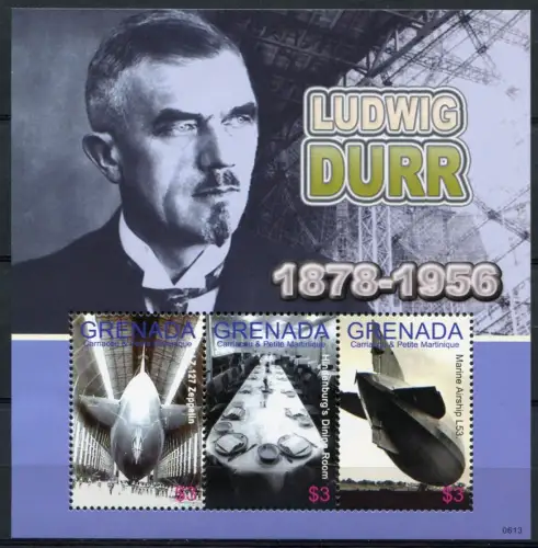 Grenada Grenadinen 2007 Ludwig Dürr Zeppelin Luftschiffe Airships 4308-4310 MNH