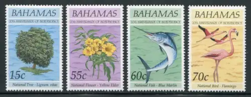 Bahamas 1993 Nationalsymbole Flamingo Fisch Pflanze Baum 813-816 MNH