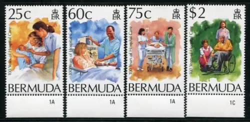 Bermuda 1994 Gesundheitsfürsorge Medizin Pflegepersonal 655-658 MNH