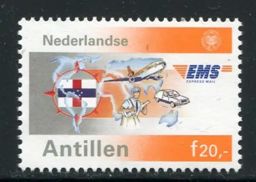 Niederländische Antillen 1991 Flagge Expressmarke Flugzeuge Post Flag 708 MNH