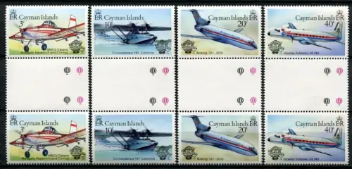 Kaiman-Inseln Cayman 1983 Flugzeuge Aircraft Airplanes Gutter Pairs 518-521 MNH