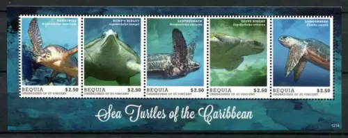 St. Vincent Bequia 2012 Schildkröten Turtles Seeschildkröten Meerestiere MNH