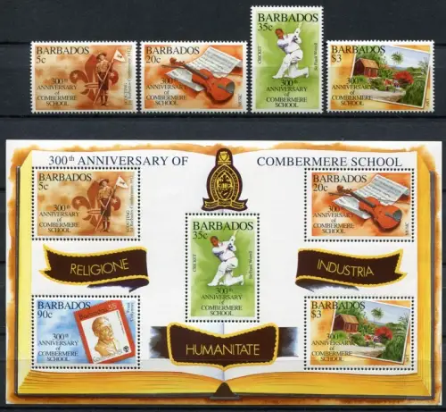 Barbados 1995 Schule Pfadfinder Musik Scouts Music Kricket 880-883 Block 31 MNH