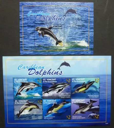 St. Vincent 2011 Delphine Dolphins Meeressäuger 6906-6911 Block 708 MNH